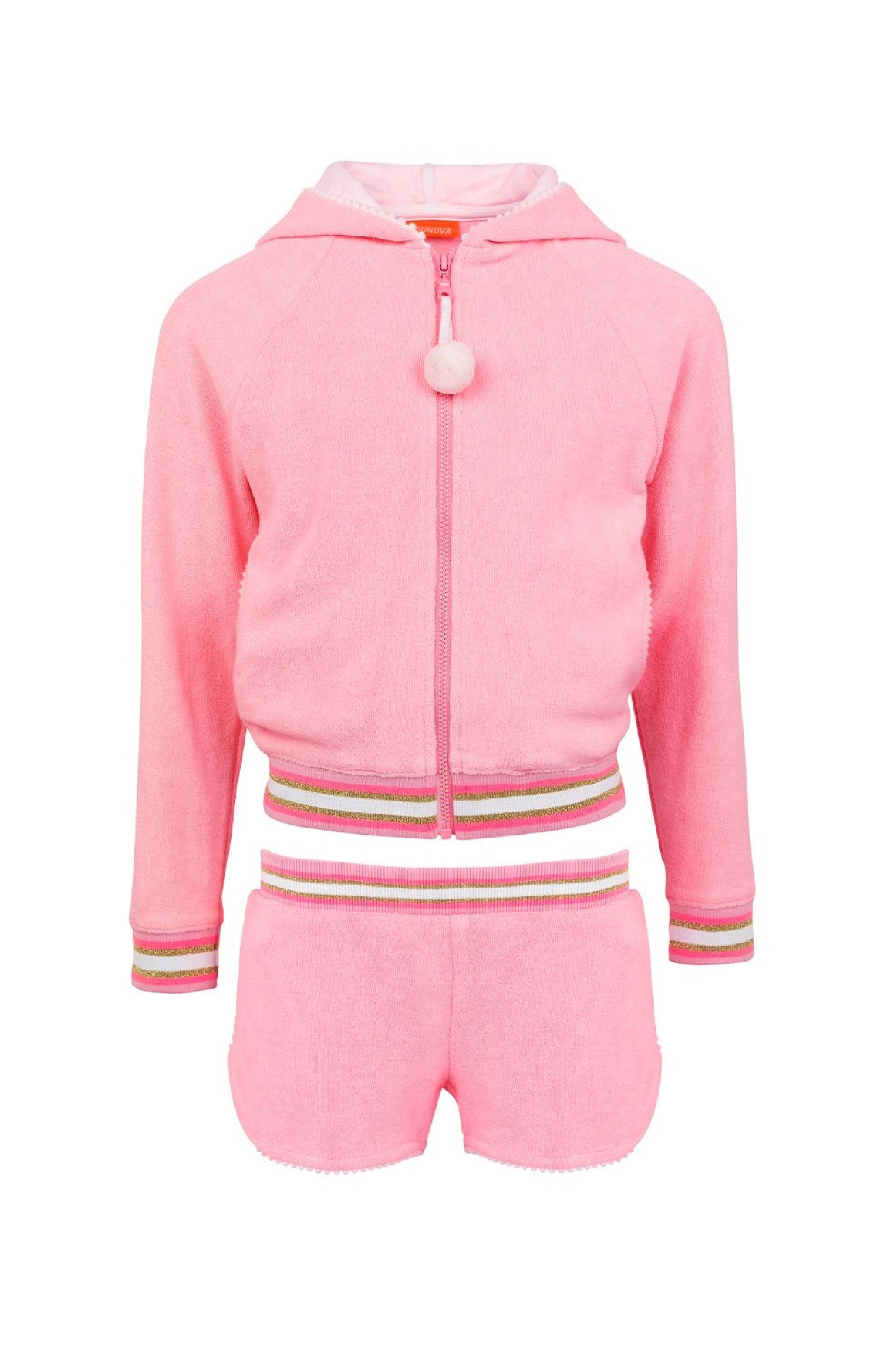 Sunnylife Girls Pink Long Sleeve Toweling Set